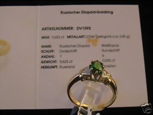 Russischer Diopsid- Goldring