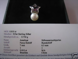 Perlenanhänger mit einem Amethyststern